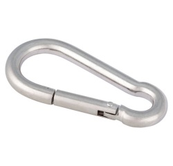 Mousqueton inox - acier inoxydable - 4 x 8 cm - gris