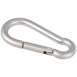 Mousqueton inox - acier inoxydable - 4 x 8 cm - gris