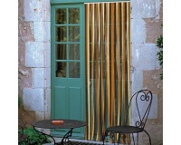 Rideau de porte Antilles en polyéthylène - 90x200 cm - brun et beige