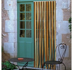 Rideau de porte Antilles en polyéthylène - 90x200 cm - brun et beige