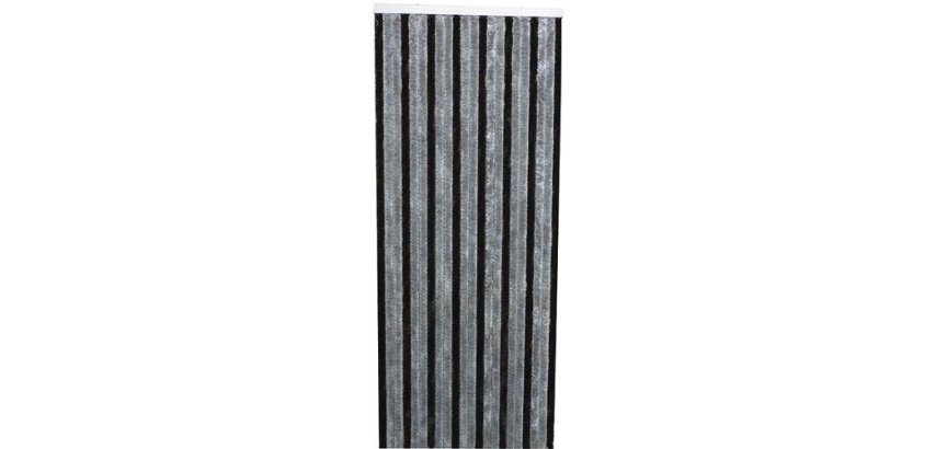 Rideau de porte Florence chenilles 90x220 cm - gris, noir