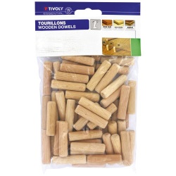 Tourillons bois - Essential - L : 30 mm - D6 mm - lot de 50
