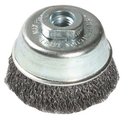 Brosse - coupe - fil acier ondulé - spécial décapage du métal - alésage M14