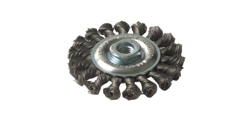 Brosse circulaire - Essential - fil acier torsadé - métal - alésage M14 - D : 95 mm