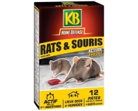 Appât - rat et souris - lieux secs et humides - lot de 12 pâtes