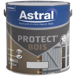 Peinture glycéro bois satin - protect' bois - extérieur - 2.5 L - gris clai