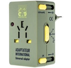 Adaptateur de prise universel kaki et jaune