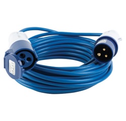 Rallonge électrique camping - L : 15 m - 3 x 1.5 mm² - prise mâle/femelle -