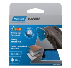 Patin triangle - auto-agrippant - perforé - grain de 40 - décapage puissant