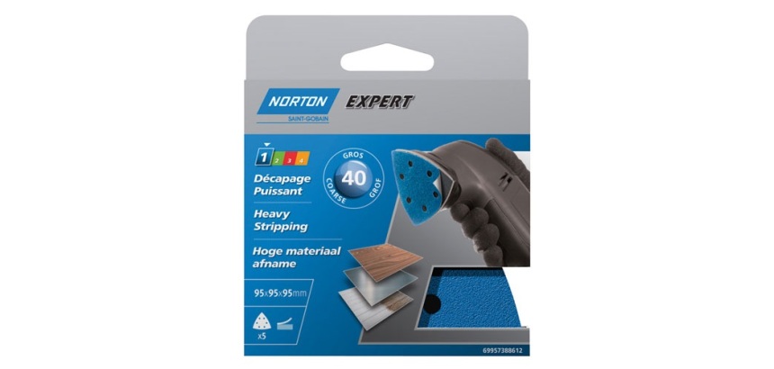 Patin triangle - auto-agrippant - perforé - grain de 40 - décapage puissant