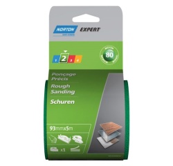 Rouleau auto-agrippant - grain de 80 - ponçage précis - L : 5 m - l : 93 mm