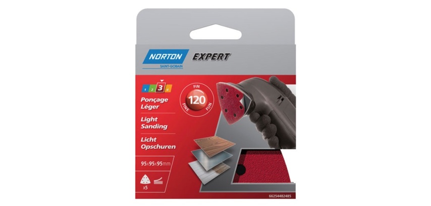 Patin triangle - auto-agrippant - perforé - grain de 120 - ponçage léger -