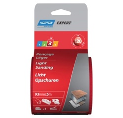 Rouleau auto-agrippant - grain de 120 - ponçage léger - L : 5 m - l : 93 mm