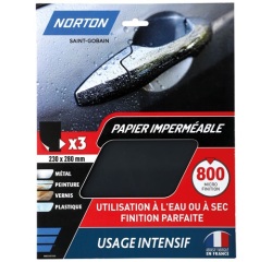 Papier feuille imperméable - grain de 800 - spécial ultra finition - usage