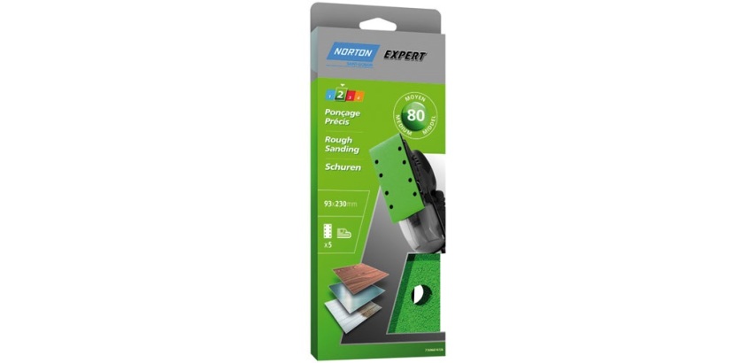 Patin expert - perforés - pour ponceuse vibrante à pince - grain de 80 - po