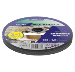Disque à couper - multi-matériaux - 125 x 1.6 x 22.23 mm - travaux extrêmes