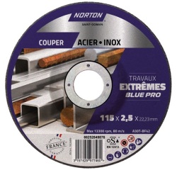Disque à tronçonner - Acier/Inox - 115 x 2.5 x 22.23 mm - travaux extrêmes