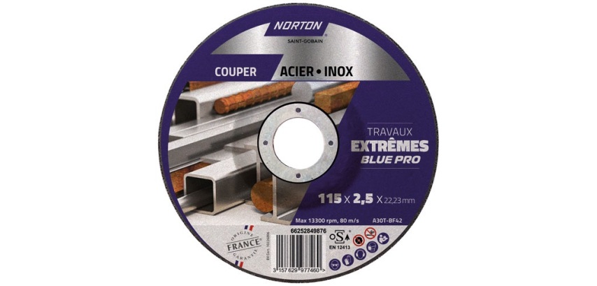 Disque à tronçonner - Acier/Inox - 115 x 2.5 x 22.23 mm - travaux extrêmes