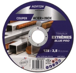 Disque à tronçonner - Acier/Inox - 125 x 2.5 x 22.23 mm - travaux extrêmes