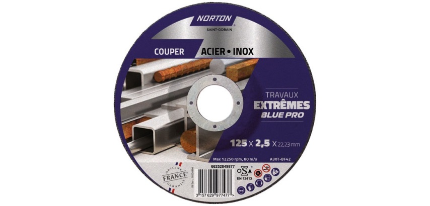 Disque à tronçonner - Acier/Inox - 125 x 2.5 x 22.23 mm - travaux extrêmes
