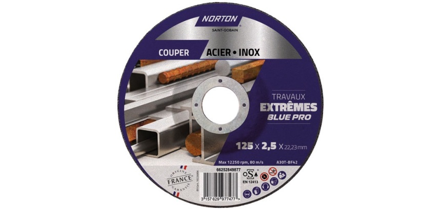 Disque à tronçonner - Acier/Inox - 125 x 2.5 x 22.23 mm - travaux extrêmes