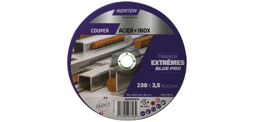 Disque à tronçonner - Acier/Inox - 230 x 2.5 x 22.23 mm - travaux extrêmes