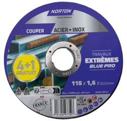 Disque à couper - Acier/Inox - 115 x 1.6 x 22.23 mm travaux extrêmes blue