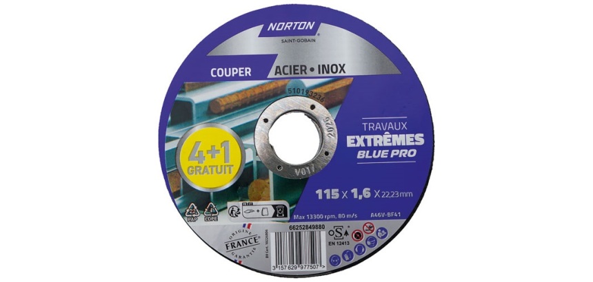 Disque à couper - Acier/Inox - 115 x 1.6 x 22.23 mm travaux extrêmes blue