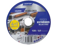 Disque à couper - Acier/Inox - 125 x 1.6 x 22.23 mm - travaux extrêmes blue
