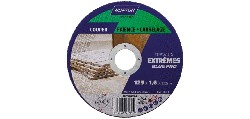 Disque à tronçonner - carrelage / faïence - 155 x 1.6 x 22.23 mm - travaux