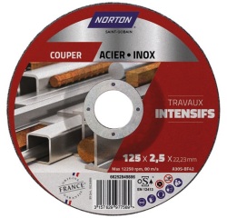 Disque à couper - Acier/Inox - 125 x 2.5 x 22.2 mm - travaux intensifs - lo