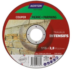 Disque à tronçonner - la pierre - 115 x 2.5 x 22.23 mm - travaux intensifs