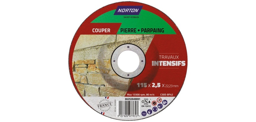 Disque à tronçonner - la pierre - 115 x 2.5 x 22.23 mm - travaux intensifs