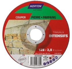 Disque à tronçonner - la pierre - 125 x 2.5 x 22.23 mm - travaux intensifs