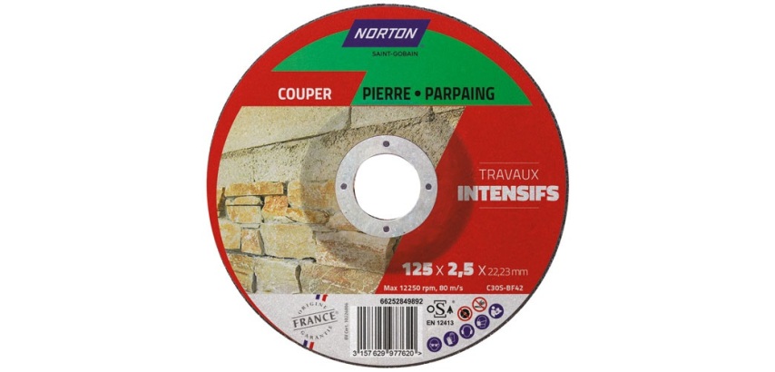 Disque à tronçonner - la pierre - 125 x 2.5 x 22.23 mm - travaux intensifs