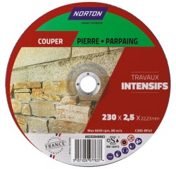Disque à tronçonner - la pierre - 230 x 2.5 x 22.23 mm - travaux intensifs
