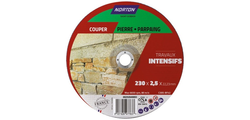 Disque à tronçonner - la pierre - 230 x 2.5 x 22.23 mm - travaux intensifs