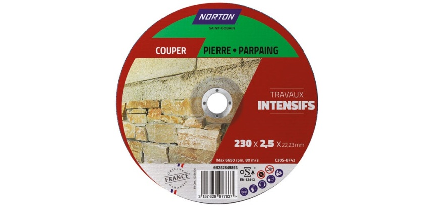 Disque à tronçonner - la pierre - 230 x 2.5 x 22.23 mm - travaux intensifs