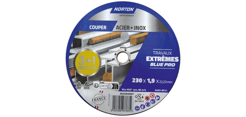 Disque à couper - Acier/Inox - 230 x 1.6 x 22.23 mm travaux extrêmes blue