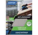 Feuille anti-encrassante - grains de 120 - spéciale finition - usage intens