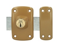 Verrou à cylindre double 5 goupilles - D23 mm - L : 45 mm - 3 clés - marron