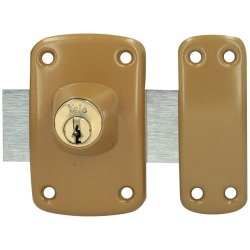 Verrou à cylindre double 5 goupilles - D23 mm - L : 45 mm - 3 clés - marron
