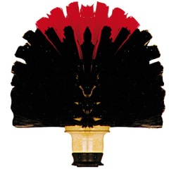 Tête de loup boule “PRO” - tête renforcée - Vinyle fleuré - rouge/noir