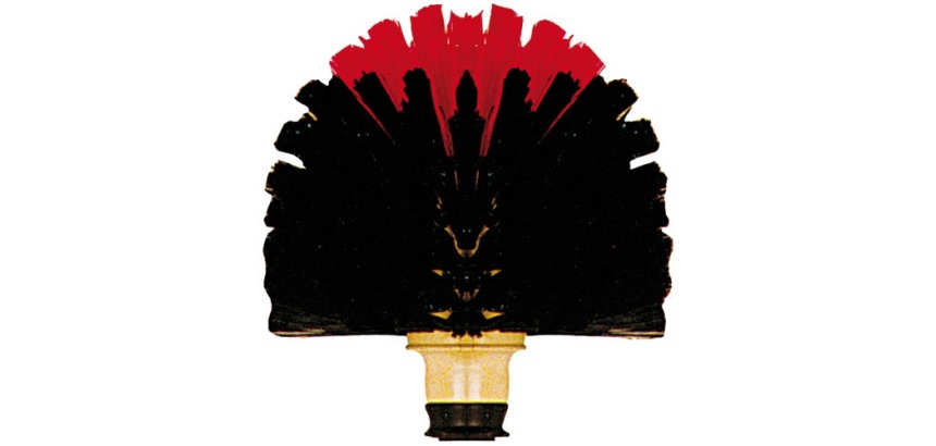 Tête de loup boule “PRO” - tête renforcée - Vinyle fleuré - rouge/noir
