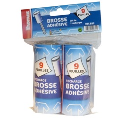 Recharge adhésive - 9 feuilles - pour brosse - lot de 2