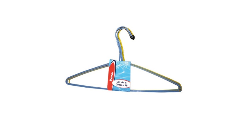 Cintre - fil plastifié - 40 cm - lot de 6 - coloris assortis