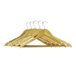 Cintre bois - droit - verni - 43 cm  - lot de 5