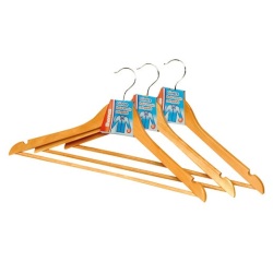 Cintre - bois - col galbé - verni - 45 cm - lot de 1