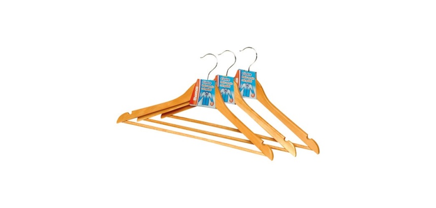 Cintre - bois - col galbé - verni - 45 cm - lot de 1