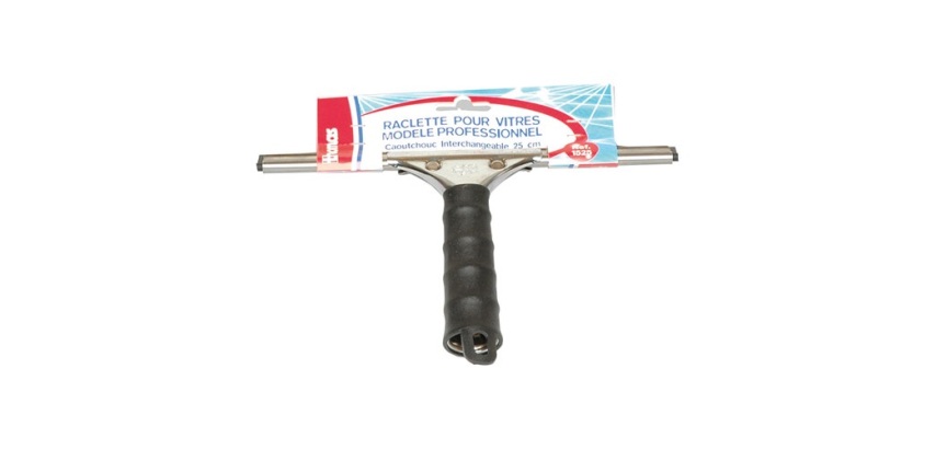 Raclette vitre - 25 cm - inox professionnelle interchangeable